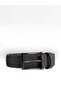 Knitted Patterned Elastic Belt Leather Detailed Black 3.5 cm Gray Compatible with All Pants - 2