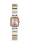 Women's Gold-Silver Color Rectangular Pink Dial Steel Wristwatch Tctsn000403S0376