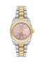 Women's Patterned Pink Dial Gold-Silver Color Cord Bracelet Watch Tctsn000603S0382