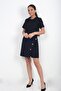 Women's Button Detailed Short Sleeve Tasseled Chanel Short Dress Slim Fit - 2