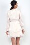 Women's Double-Breasted Collar Lined Waist Pleated Layered Sten Chiffon Short Dress - 4