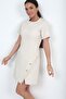 Women's Button-Detail Short-Sleeve Tasseled Chanel Short Dress