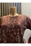 Women's Middle-Aged and Older Printed Patterned Glittery Slit Mother Combed Cotton Blouse - 3