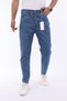 Men's Boyfriend Jean Pants Comfortable Fit Casual Street Style Medium Blue Denim Trousers