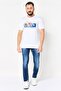 Men Crew Neck Graphic Print Short Sleeve T-Shirt, White - 2