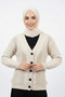 Women's V-Neck Hair Knit Buttoned Knitwear Cardigan - 2