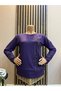 Women's Middle-Aged and Older Embroidered Stone-Embellished Plum Mother Combed Cotton Blouse