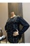 Women's Middle-Aged and Older Printed Patterned Glittery Slit Mother Combed Cotton Blouse - 2