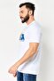 Men Crew Neck Graphic Print Short Sleeve T-Shirt, White - 3