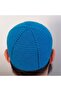 Vibrant Blue Cotton Skullcap, Handcrafted, 100% Cotton, Prayer Skullcap 03Pamukcanlimavi̇ - 2