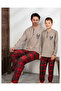 Father-Son Matching Long Sleeve Deer Printed Plaid New Year Family Matching Pajama Set-4175 - 2