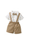 92 (18-24M) 2PCS Infant Boy Clothes Set Tiger Print Short Sleeve with Bow+Strap Shorts Casual Party - 8
