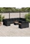 13 Piece Garden Sofa Set with Cushions Black Poly Rattan