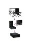 5 Piece Garden Dining Set Foldable Black Poly Rattan - 7