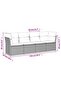 4 Piece Garden Sofa Set with Cushions Grey Poly Rattan - 2