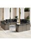 12 Piece Garden Sofa Set with Cushions Grey Poly Rattan