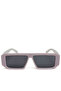 Women Flat Bridge Rectangular Sunglasses in Jelly White - 4