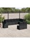 10 Piece Garden Sofa Set with Cushions Black Poly Rattan