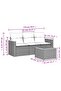 4 Piece Garden Sofa Set with Cushions Black Poly Rattan - 2
