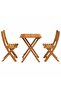 Bistro Set Folding 3 pcs Oil Natural Solid Acacia Wood - 6