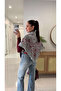 Jessie Gray Burgundy Patterned Shawl Knitwear - 2