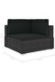 8 Piece Garden Lounge Set with Cushions Poly Rattan Black - 3