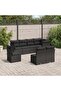 8 Piece Garden Sofa Set with Cushions Black Poly Rattan