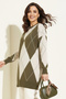 Baklava Patterned Knitwear R7179 Khaki - 3