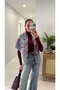 Jessie Gray Burgundy Patterned Shawl Knitwear