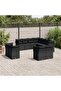 11 Piece Garden Sofa Set with Cushions Black Poly Rattan
