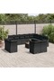 13 Piece Garden Sofa Set with Cushions Black Poly Rattan