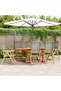 7 Piece Garden Dining Set Grey Poly Rattan and Solid Wood