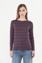 Boat Neck Long Sleeve Striped Basic Women's T-Shirt Comfortable and Stylish - 2