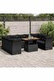 10 Piece Garden Sofa Set with Cushions Black Poly Rattan