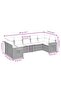 7 Piece Garden Sofa Set with Cushions Black Poly Rattan - 2