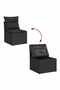 6 Piece Garden Sofa Set with Cushions Black Poly Rattan Acacia - 7