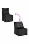 6 Piece Garden Sofa Set with Cushions Black Poly Rattan - 6