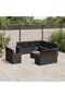 12 Piece Garden Sofa Set with Cushions Black Poly Rattan