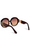 Women Brown Metallic Accent Round Sunglasses - 3