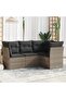 4 Piece Garden Sofa Set with Cushions Grey Poly Rattan