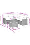 6 Piece Garden Sofa Set with Cushions Black Poly Rattan - 2