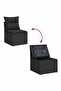 10 Piece Garden Sofa Set with Cushions Black Poly Rattan Acacia - 7