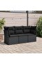 3 Piece Garden Sofa Set with Cushions Black Poly Rattan