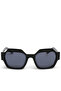Women Bold Bevel Square Sunglasses in Black - 3