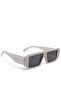 Women Flat Bridge Rectangular Sunglasses in Jelly White - 2
