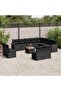 13 Piece Garden Sofa Set with Cushions Black Poly Rattan