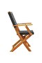 Folding Garden Chairs 8 pcs Black Poly Rattan and Solid Wood - 4