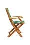 Folding Garden Chairs 6 pcs Green Fabric and Solid Wood - 4