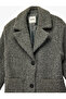 Long Sleeve Pocketed Buttoned Double Breasted Long Boucle Coat - 5