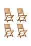 Folding Outdoor Chairs 4 pcs Solid Acacia Wood